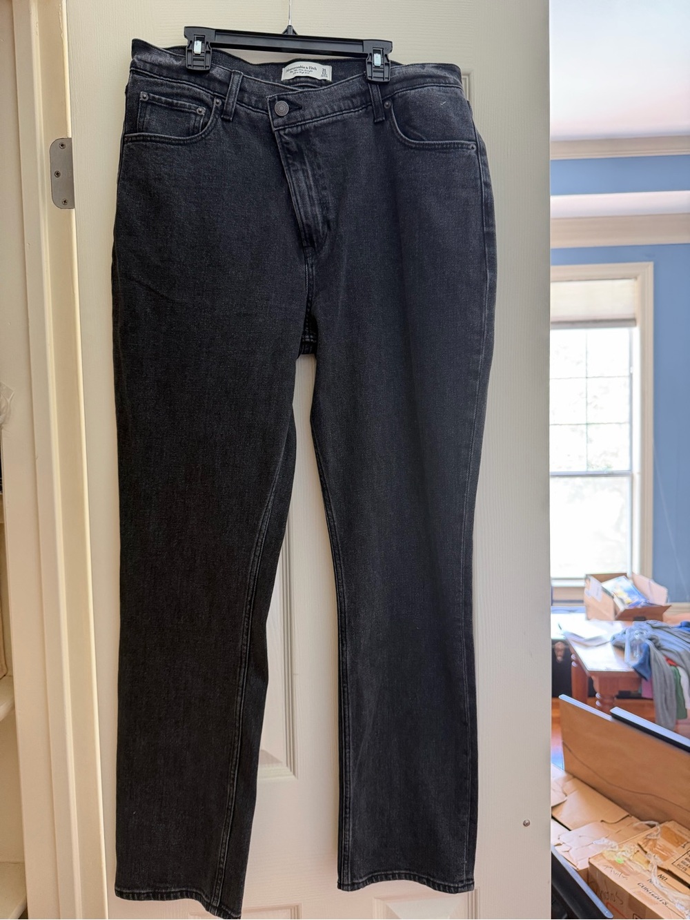 Abercrombie & Fitch Black Straight-Leg Jeans